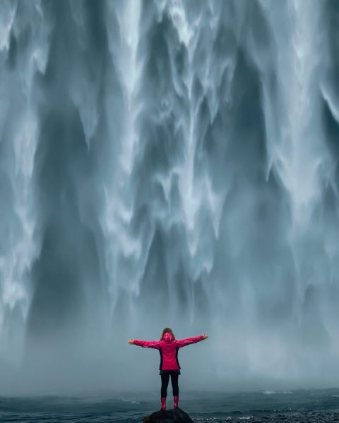 Iceland,Landscape,Photo,Of,Brave,Girl,Who,Proudly,Standing,With