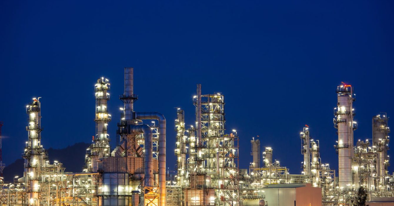 Twilight,Scene,Of,Oil,Refinery,Plant,Of,Petrochemistry,Industry,In