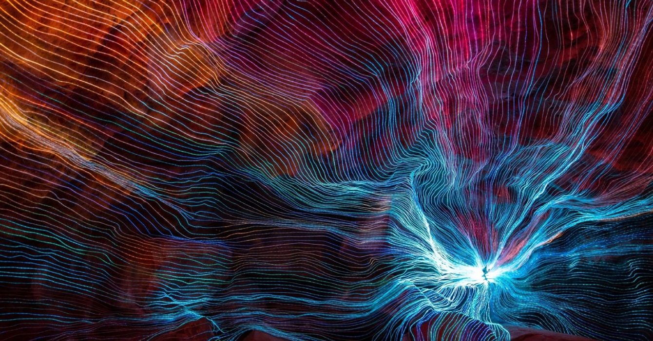 Abstract,Wave,Of,Digital,Weave,Lines,Connecting,Network,Dots,And