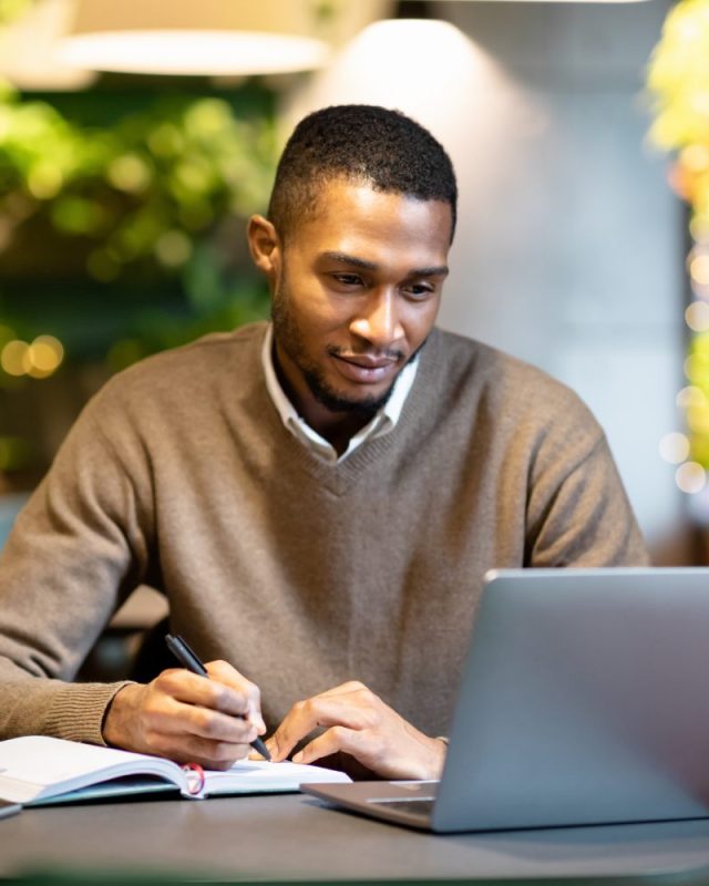 Distance,Education.,Young,Black,Bearded,Student,Learning,Online,At,The Distance,Education.,Young,Black,Bearded,Student,Learning,Online,At,The