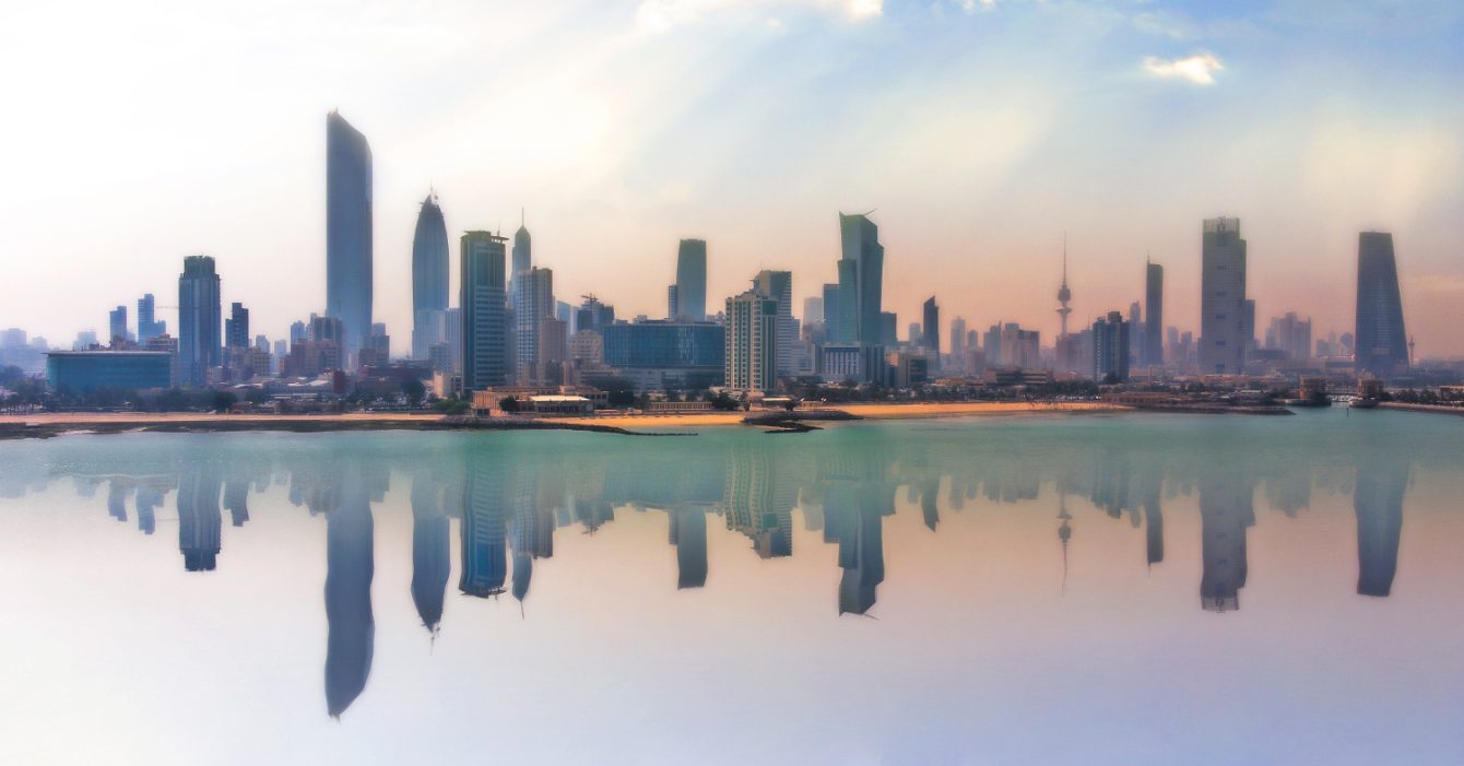 Reflection,Of,Kuwait,City
